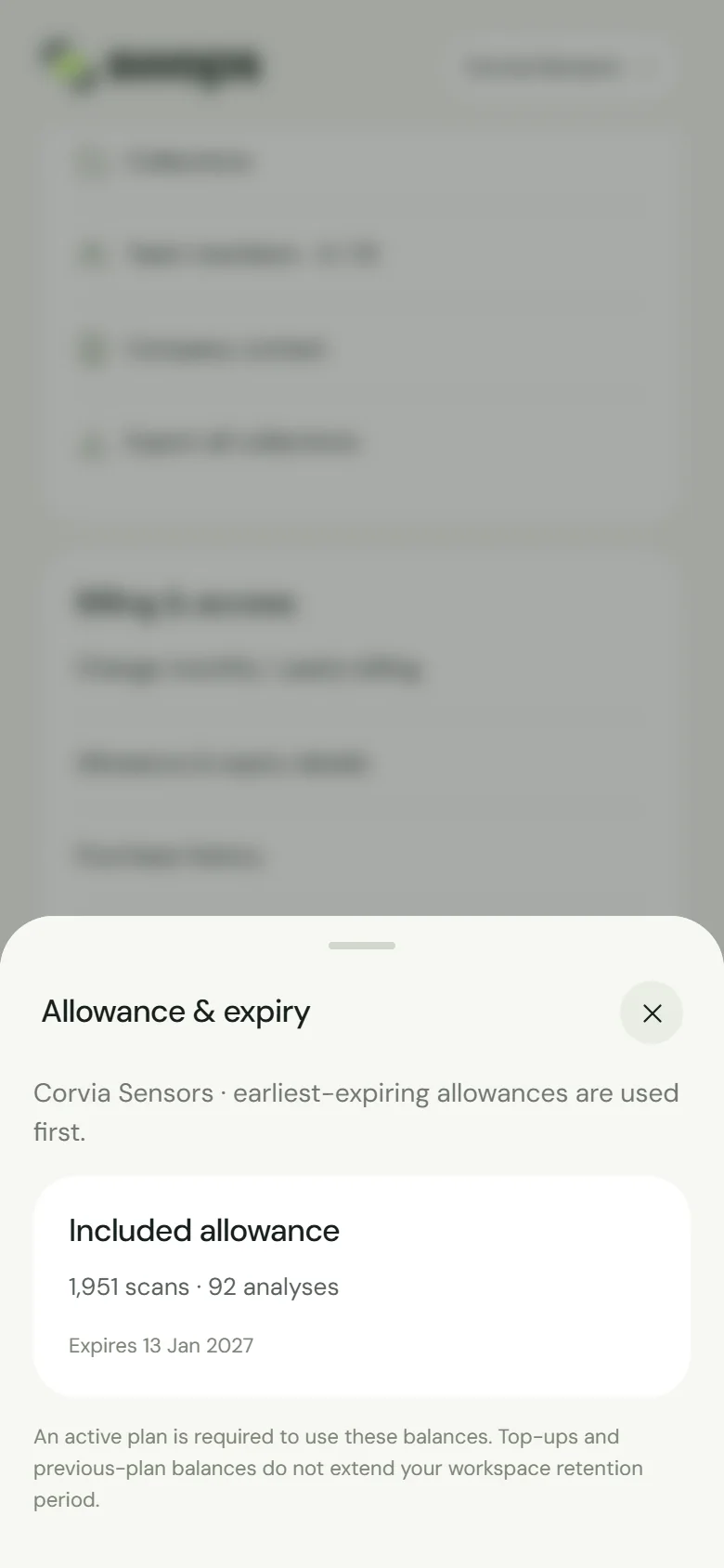 The Allowance & expiry sheet