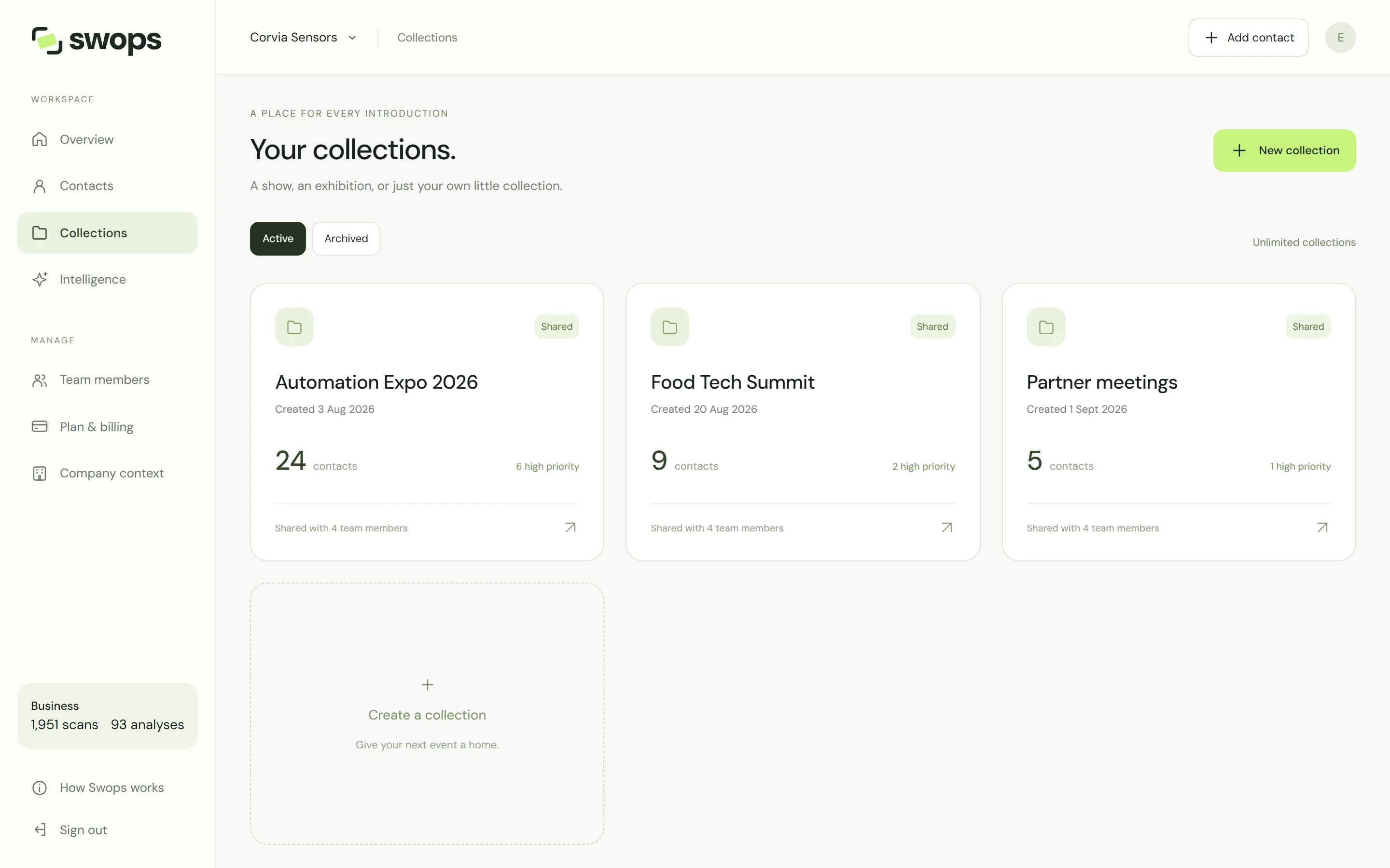 The Collections page on a laptop