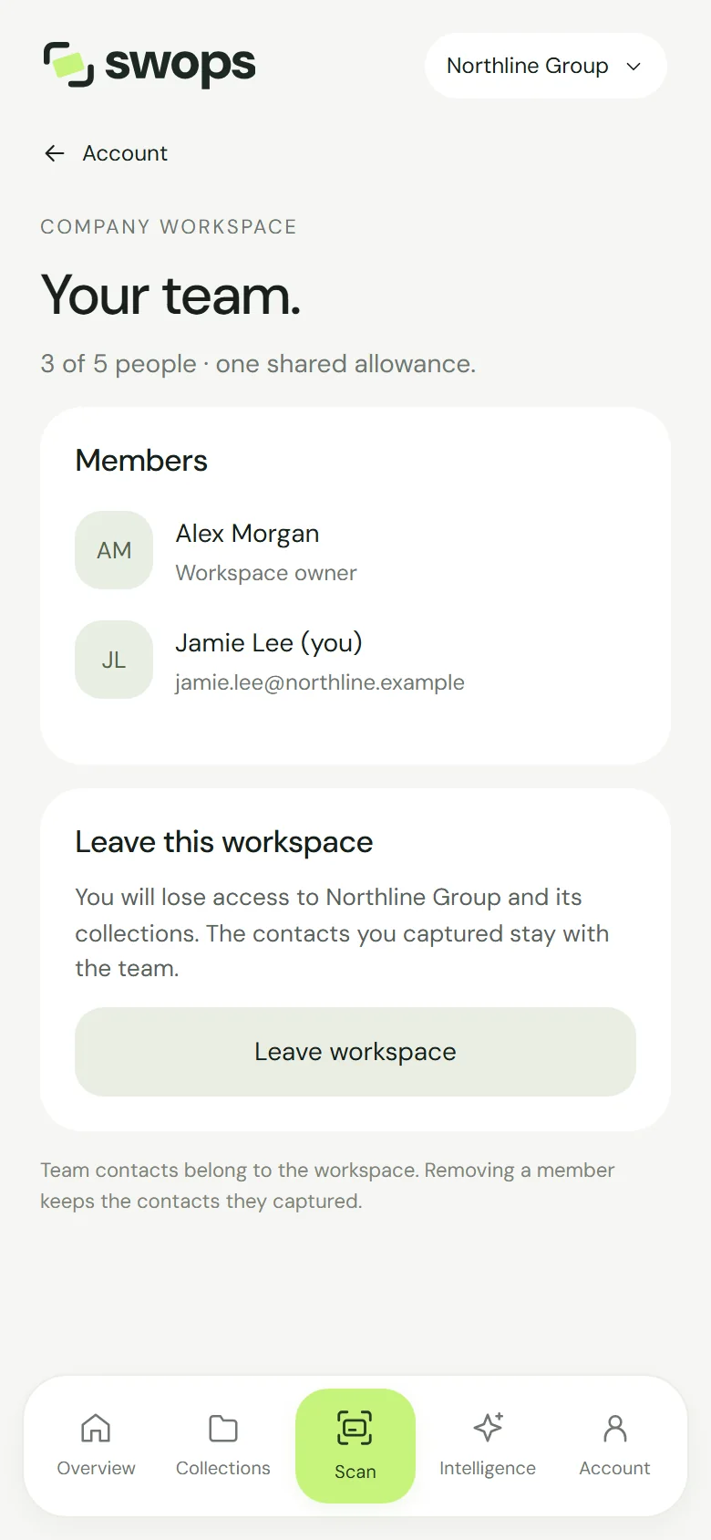 Team members as seen by a member