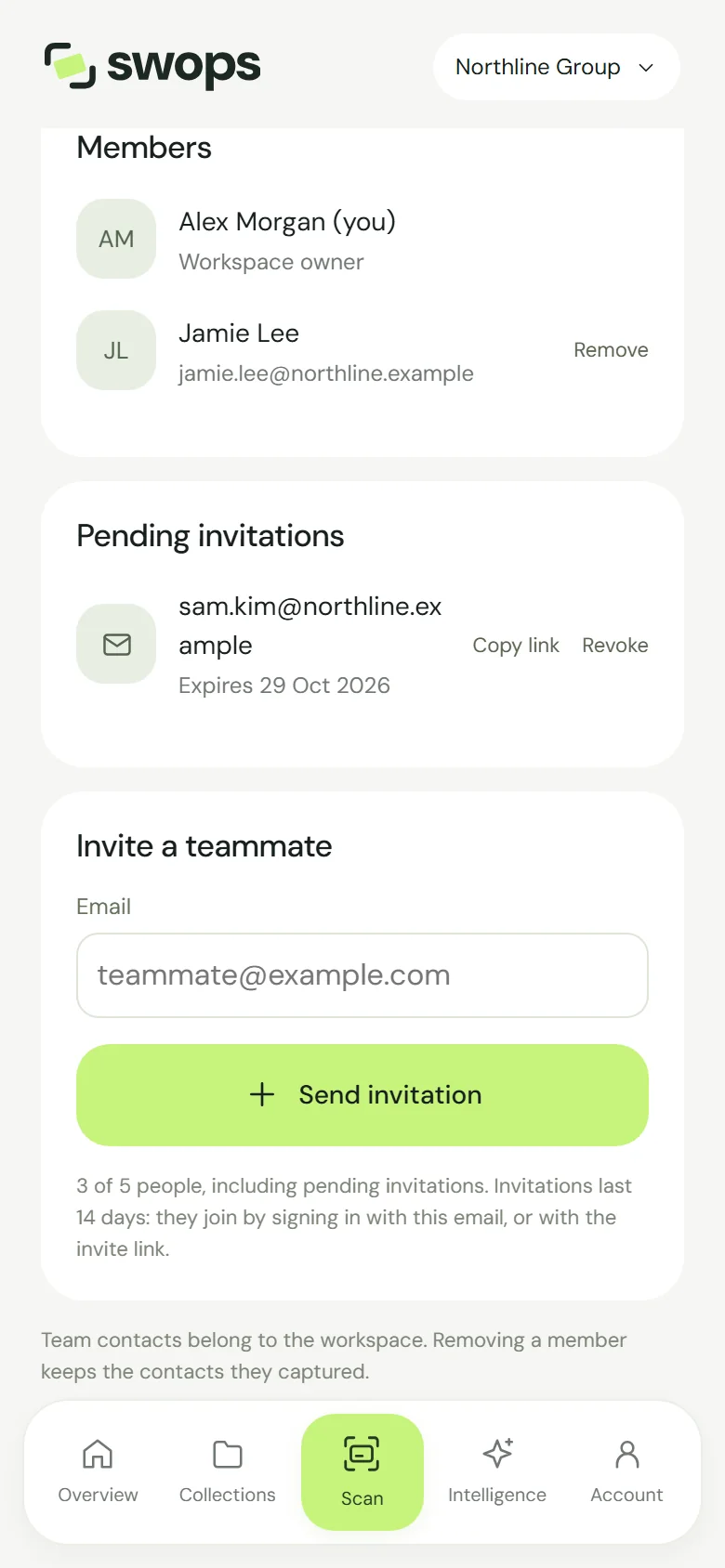 A pending invitation