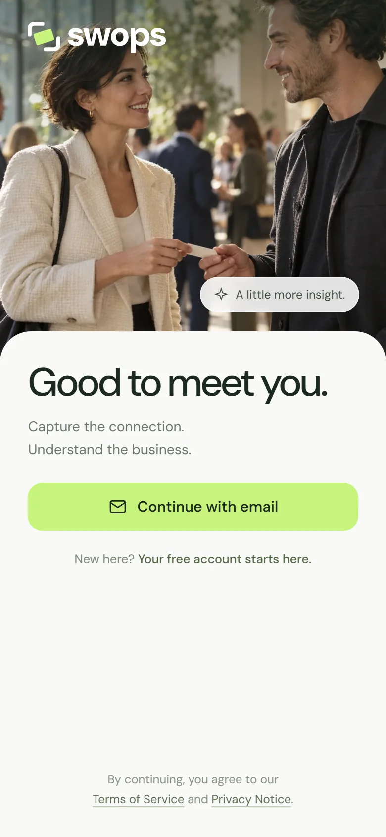 The sign-in welcome screen